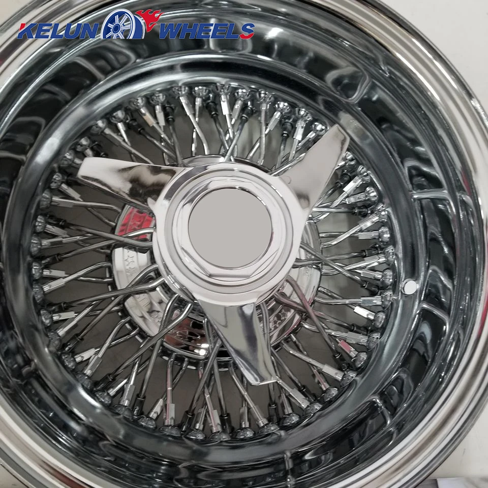 Lowrider 14x7 Rev72クロスレーススポーククロームワイヤーホイールリム2バートリプルゴールドワイヤーホイール