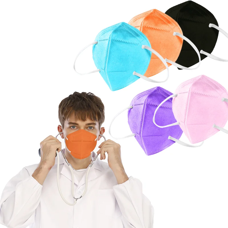 Manufacturer customized disposable KN95 color medical fashionable an mask 5ply  of protection 5 color mix and match ce face mask