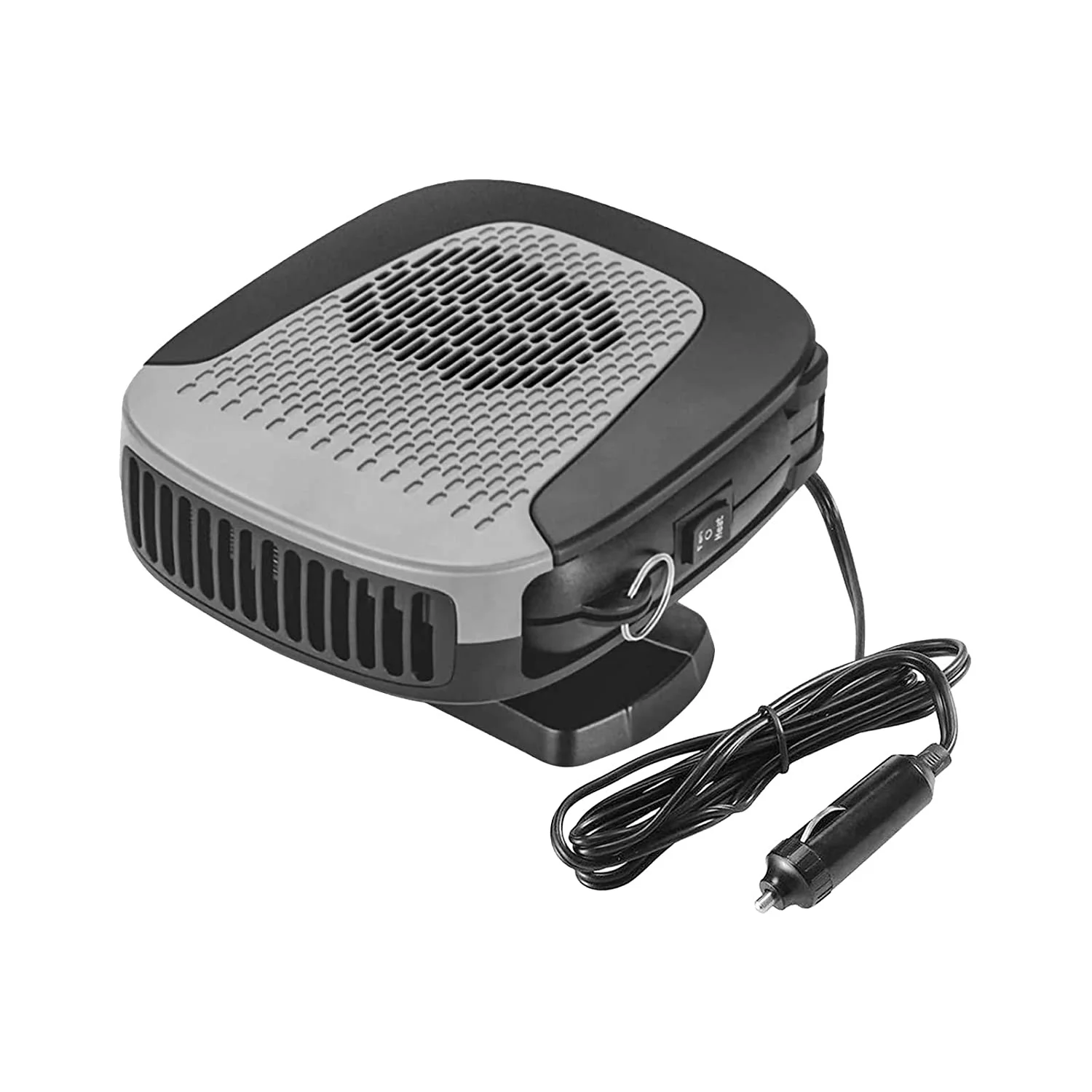 Gray Car Heater 2 in 1 Heating/Cooling Function Portable Auto Electronic Heater Fan Fast Heating Defrost 12V 150W Car Defrost Defogger 
