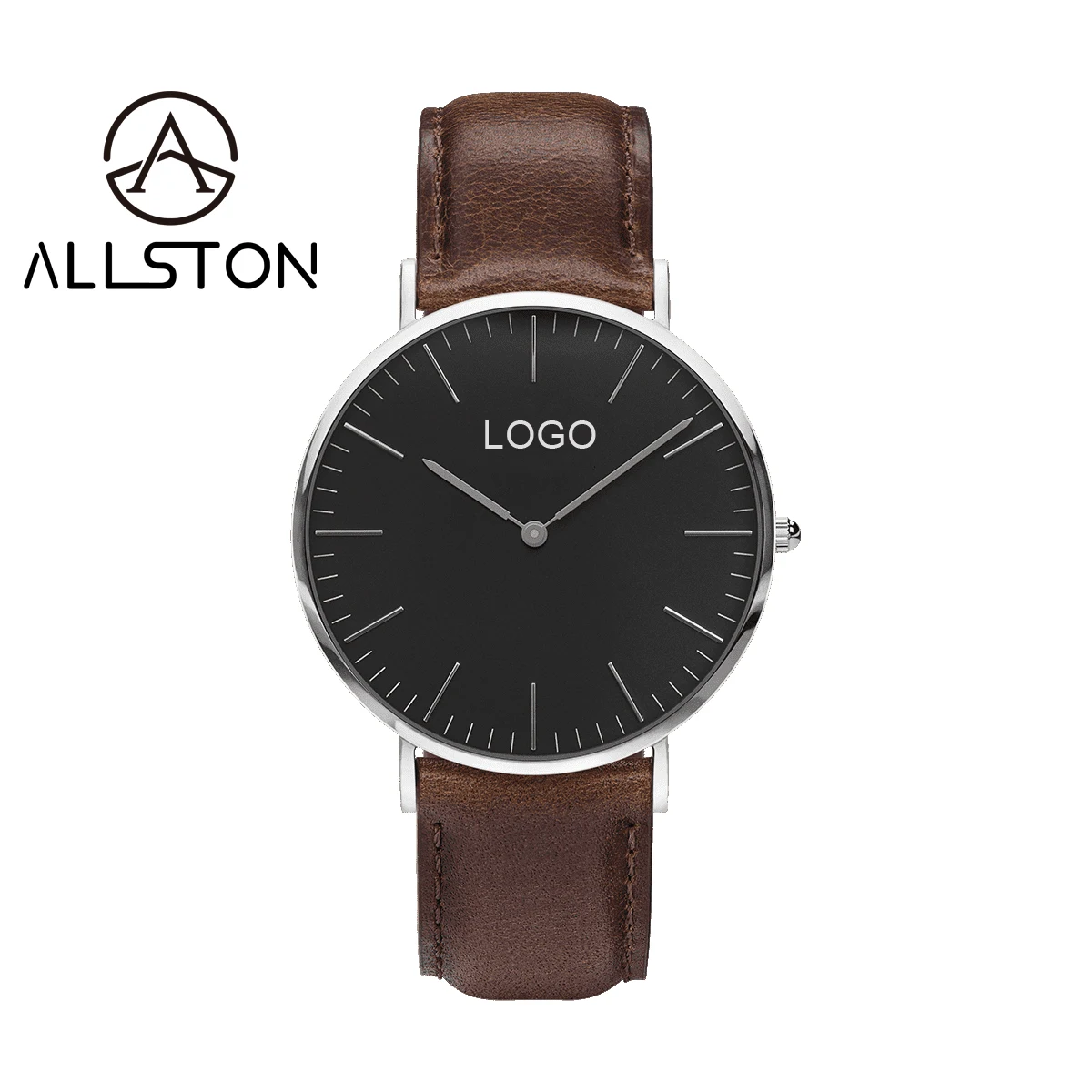 Custom 40mm Dial Men's Wrist Watches Personalized Logo Own Branding Leather Watch Band Quartz Movement OEM Nylon Band Japan
