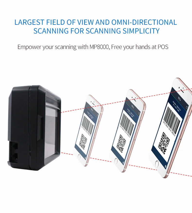 MP8000 HighPixel 2D Barcode Scanner Efficient Retail and Supermarket Operations USB Interface in Stock