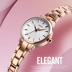 SKMEI Luxury Small Size Antique Lady Quartz Watch Model 1410 Simple Steel Strap Minimalist Women's Watch