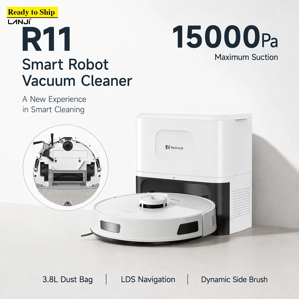 R11 LiDAR-Navigation, 15.000 Pa Saugkraft, Nass- und Trockenstaubsauger-Roboter mit Mop-Funktion, Aspirador, Staubsauger, handgeführter, beutelloser Staubsauger-Roboter