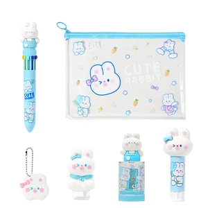 Storage Pencil Bag Set, Suitable for Primary School Students, Including Solid Glue, Correction Tape, Pencil Sharpener,