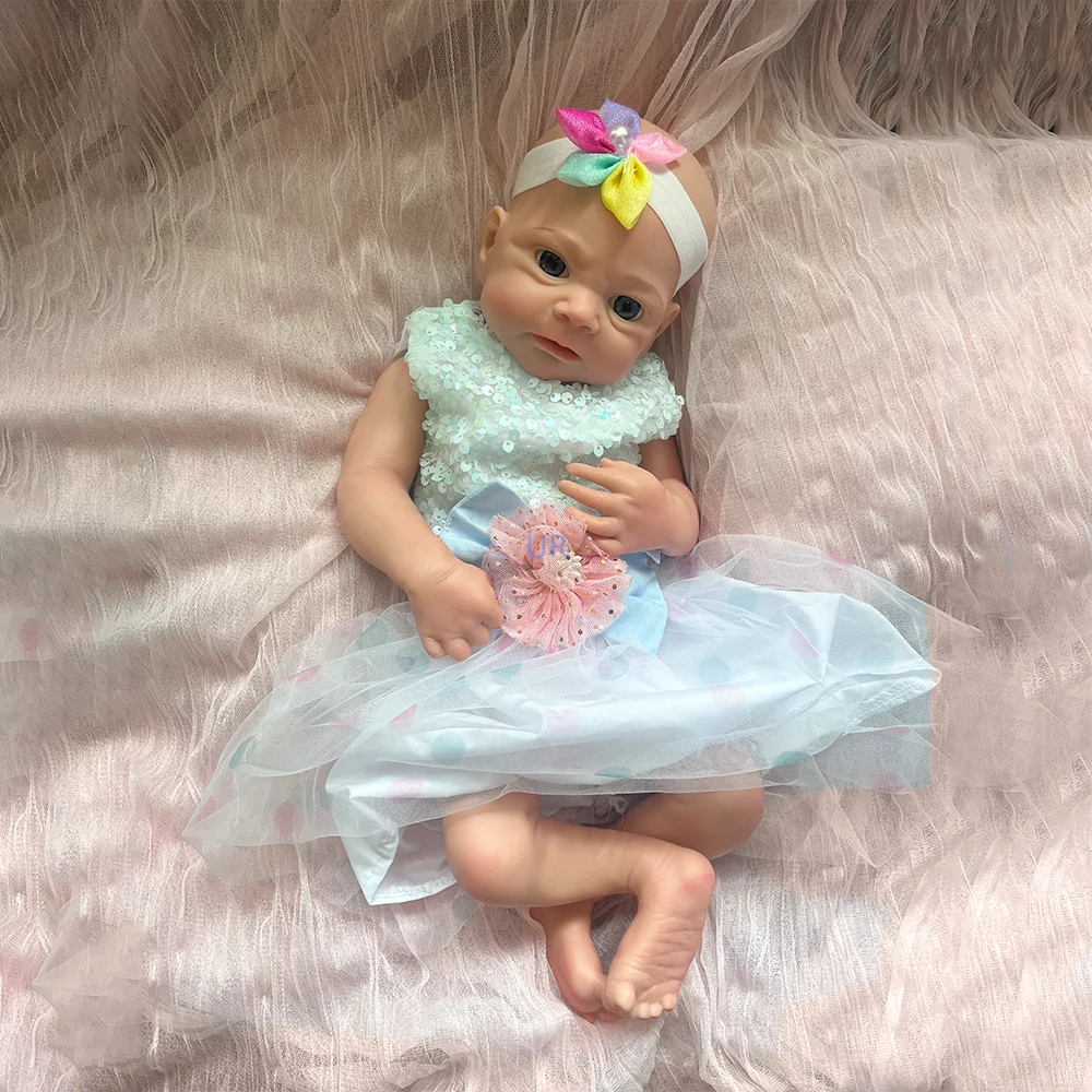 Lifelike Parent Companion Diy Baby Doll Lifelike 45Cm Silicone Reborn Doll  Girl Squishy Newborn Preemy for Mother-To-Be Nursery