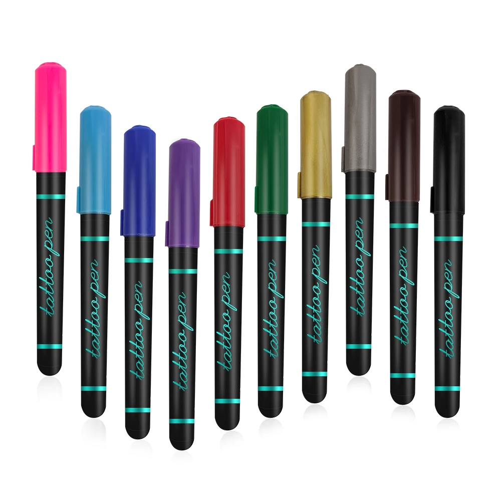 Tattoo Marker What Pens Can You Use To Draw On Skin High Quality  Multi-Color Tattoo Gel Pen Set For Body Art