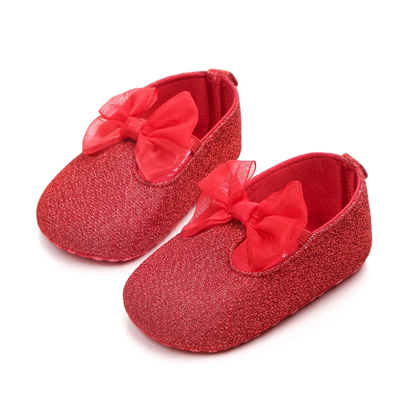 red sparkle baby shoes