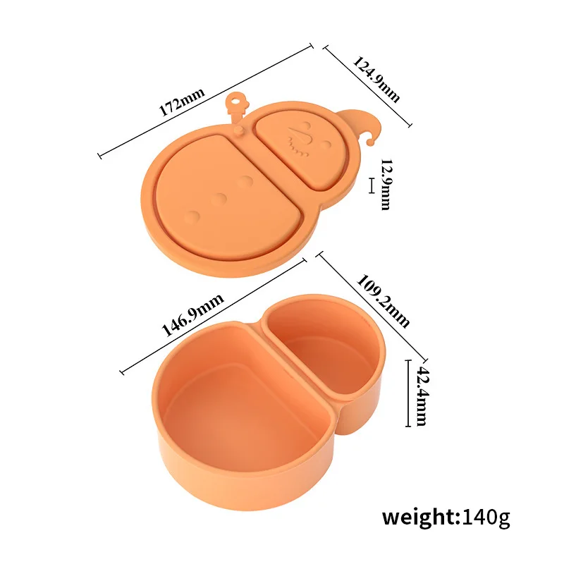 Silicone Divided Snack Box, Snowman Airtight Food Container, Food-Grade Reusable Bento Box, Leakproof Portable Lunch Container manufacture