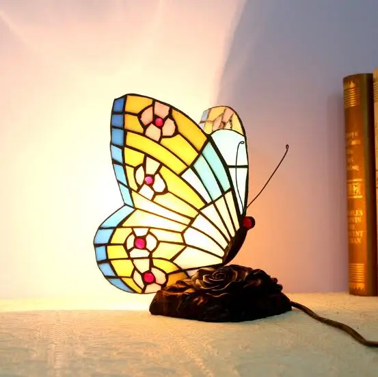 Kids Lamp Inch Butterfly Tiffany Desk Light for Home