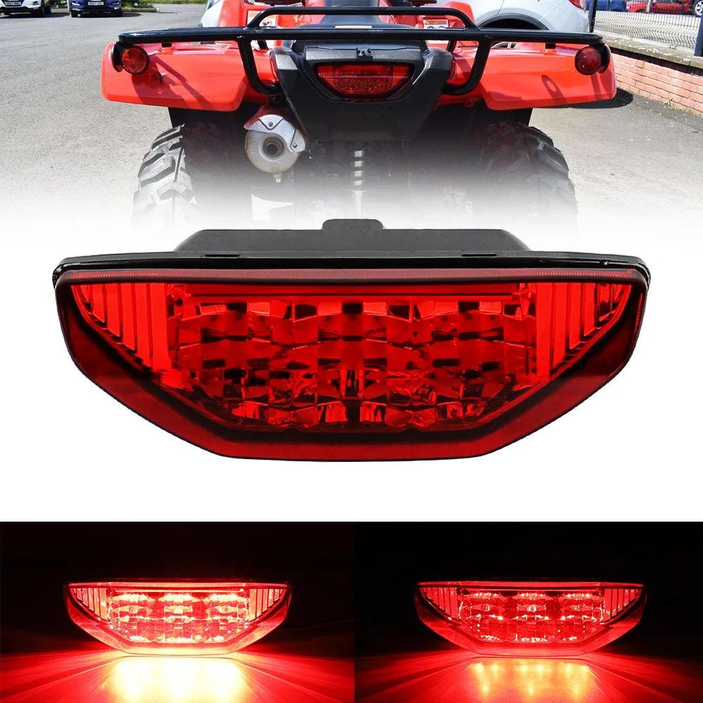 Aukma Motorcycle Led Brake Tail Light Rear Lamp for H-onda TRX 250 300 400EX TRX400X 500 700 Red