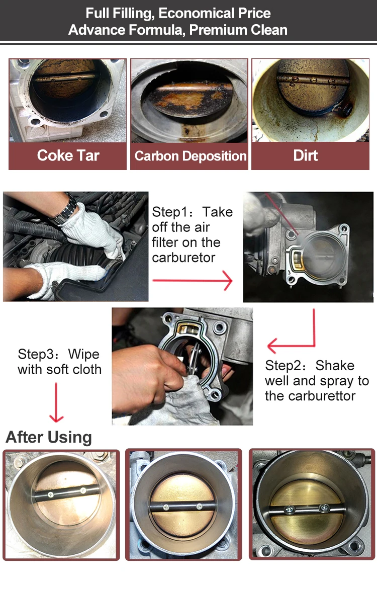 Oem Odm Carb Cleaner 450ml Strong Powerful Cleaning Engine Carbon