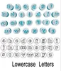 Letras pequeñas azules
