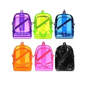 Custom logo fashion Backpack Waterproof Portable Outing Bag Mochila Transparent Clear Pvc School Bag Backpack