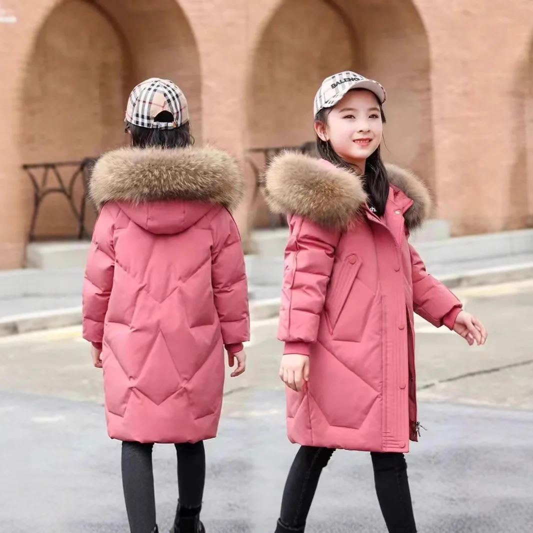 Cute Hooded Girls Winter Jacket Kids Quilted Coat, Oem