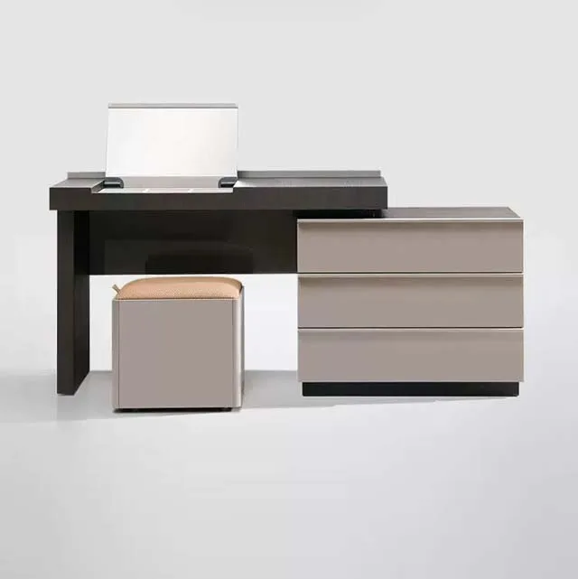 Modern Style Makeup Table Retractable Storage Cabinet Minimalist Dresser Table With Mirror Vanity Luxurious Dressing Table Set