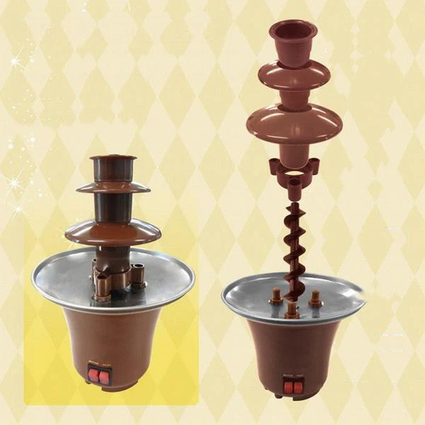 Мини-фонтан для шоколада домашней вечеринки 3 яруса кастрюля фондю фонтан