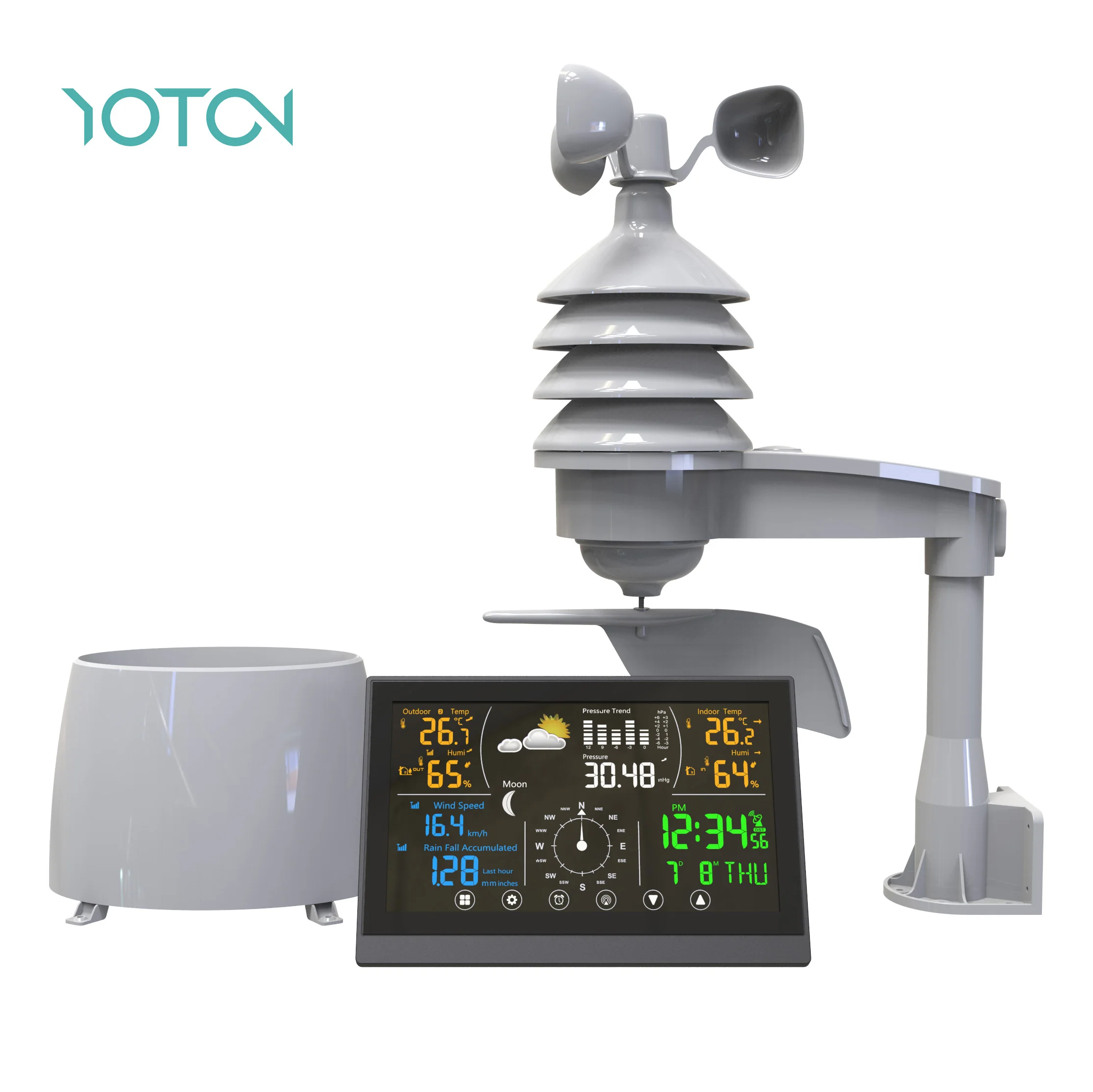Digital Multifunctional Weather Station with Wind and Rain High Arruracy Date Logger Temperature Weather Forecast Station