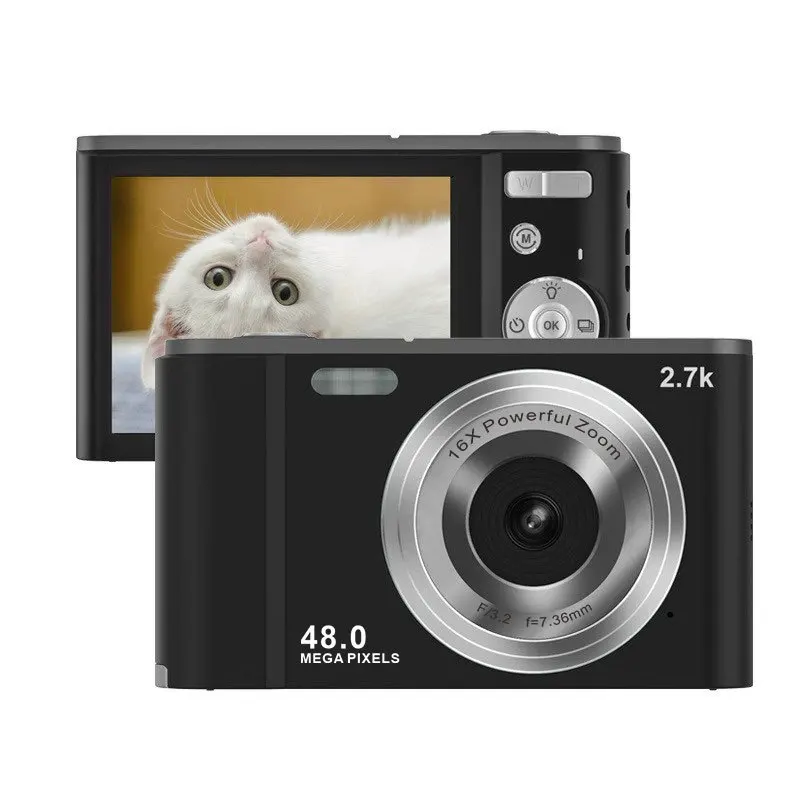 Fotocamera Digitale, FHD 1080P 48MP, Videocamera con Messa a Fuoco