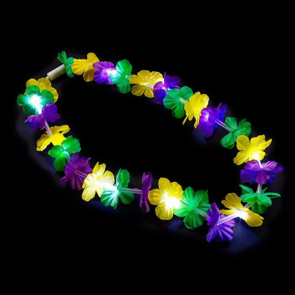 Wholesale Luau Party Hula Artificial Hawaiian Fabric Flower Leis