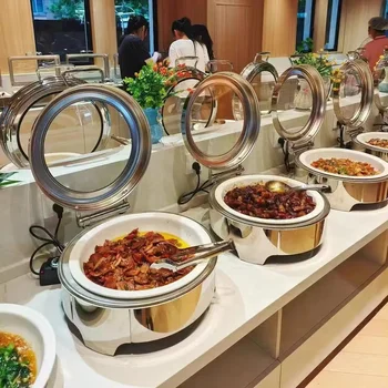 Customized Food warm Buffet Stove Hotel 6L Chafing Dish Buffet Set Commercial Stainless Steel Buffet Stove