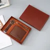 m2830 สีกาแฟ-ชุดนาฬิกา-กระเป๋าสตางค์-ปากกา 3 ชิ้น