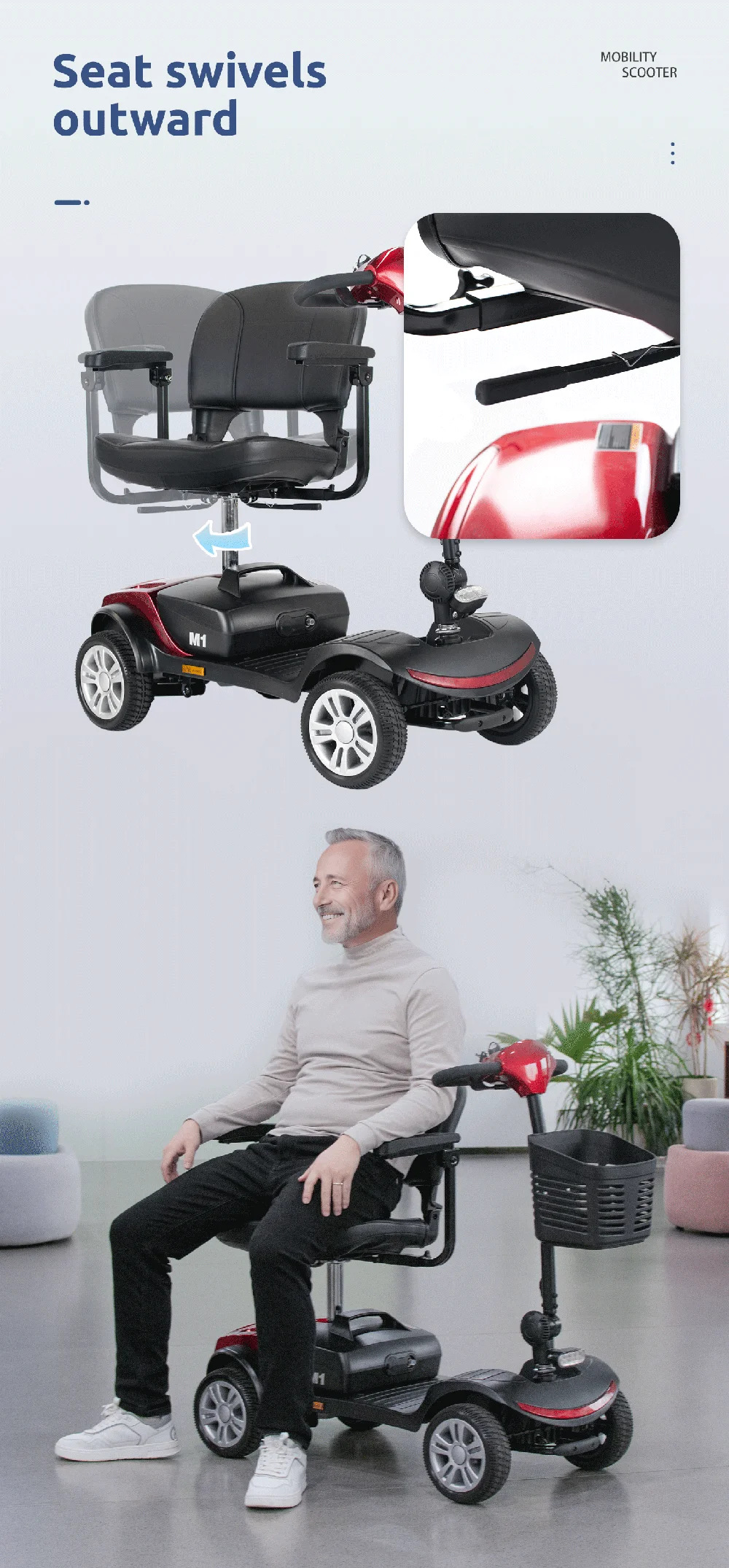 Factory Price 200W-500W mobility scooter elderly mobility scooters electric 4 wheel with 7'' 9'' 10'' 13'' wheels supplier