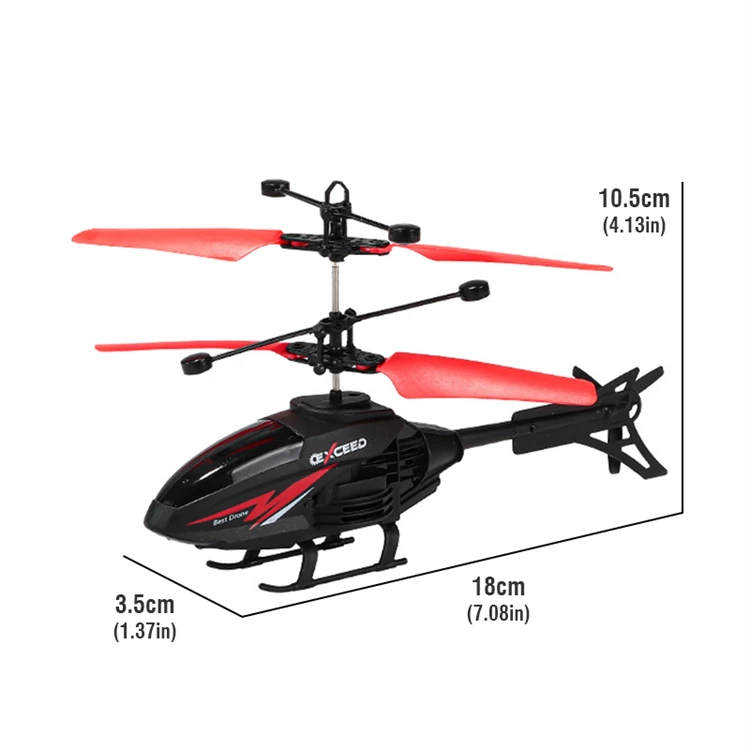 Remote Induction 2 In1 Mode 2CH Light Floating Rechargeable Aircraft Toy 3 Colors Remote Control Helicopter with Lights
