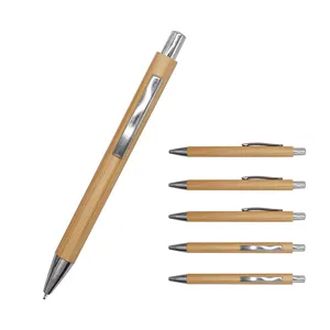 Wholesale Recyclable Bamboo Ballpoint Pen Creative Wood Gift Advertising with Logo Printing Customized Advertising