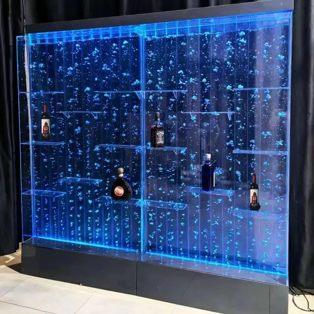 Customized Design RGB LED Light Large Indoor Decorative Bubble Wall Panel Acrylic Water Bubble Wall