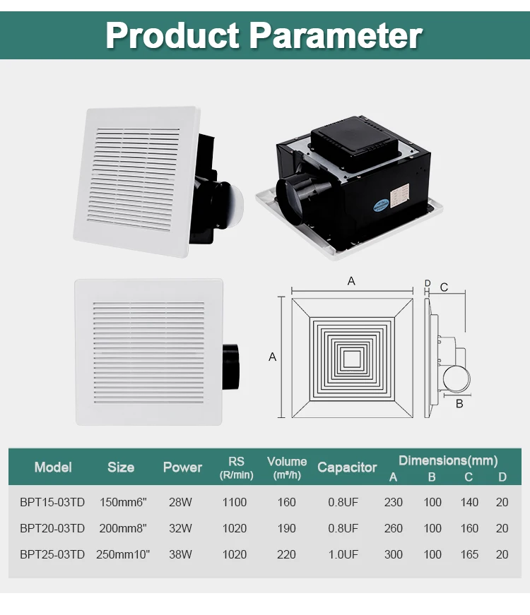 Axial Flow Fan, Ceiling, 220-240V, Electric - detail 14