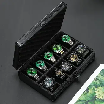 5 Slot 10 Slot Watch Storage Box No Transparent Lid Removable Dividers Aluminum Watch Display Box