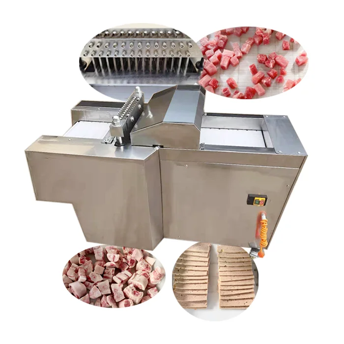 Electric Meat Cube Cutter Fish Dicer Cut Goat Pork Frozen Meat Cutting Machine Beef Slicer Dicing Chicken Cutting Machine Price