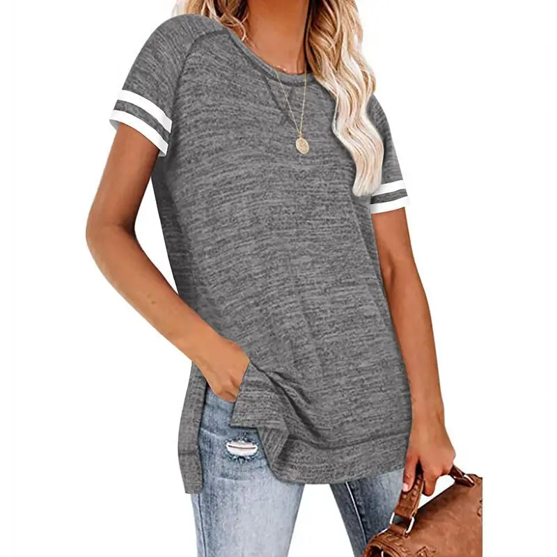 Meikosks Womens Star Print T-Shirt V-Neck Short Sleeve Tops Casual Blouses Summer Pullover 