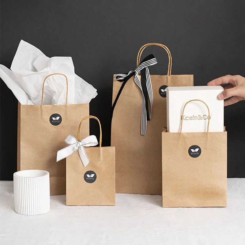 Luxury Paper bag Custom Logo Printed Eco Kraft Paper Cloth Garment Perfume Packaging Gift Shopping Bag With Rope Handle