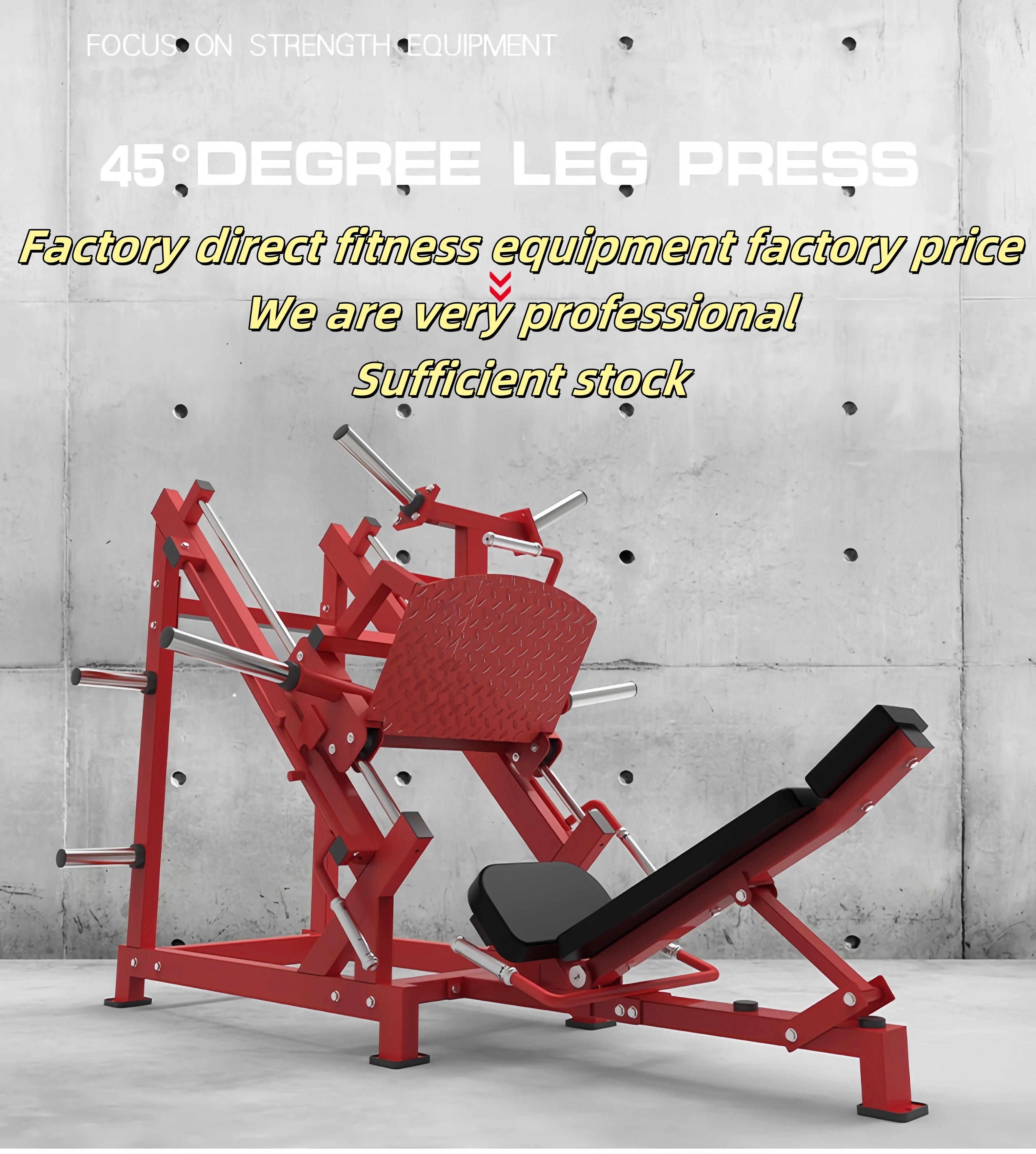 Commercial High Back Pull Trainer Leg Press Hack Squat Gym Equipment 45 ...