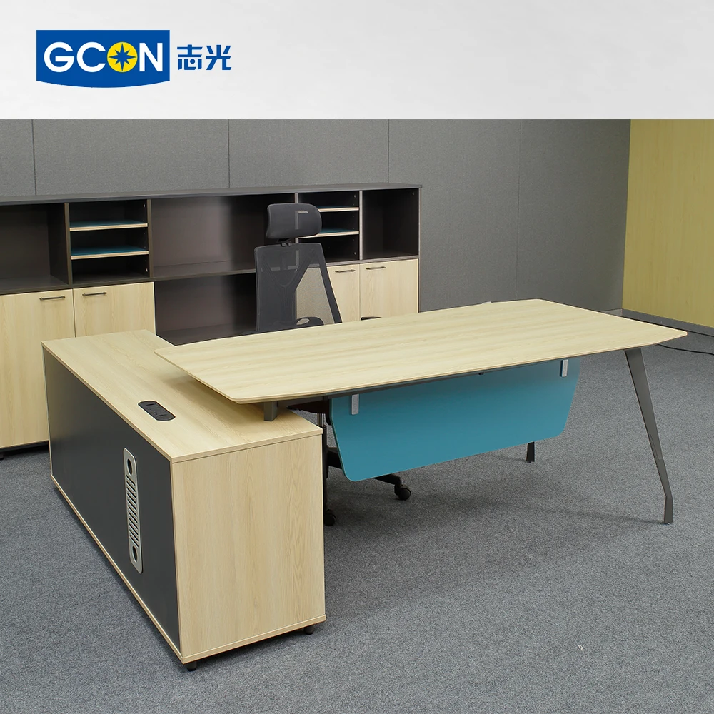 Panel Leg Office Table Metal Leg Office Table - Executive Desk with Chair