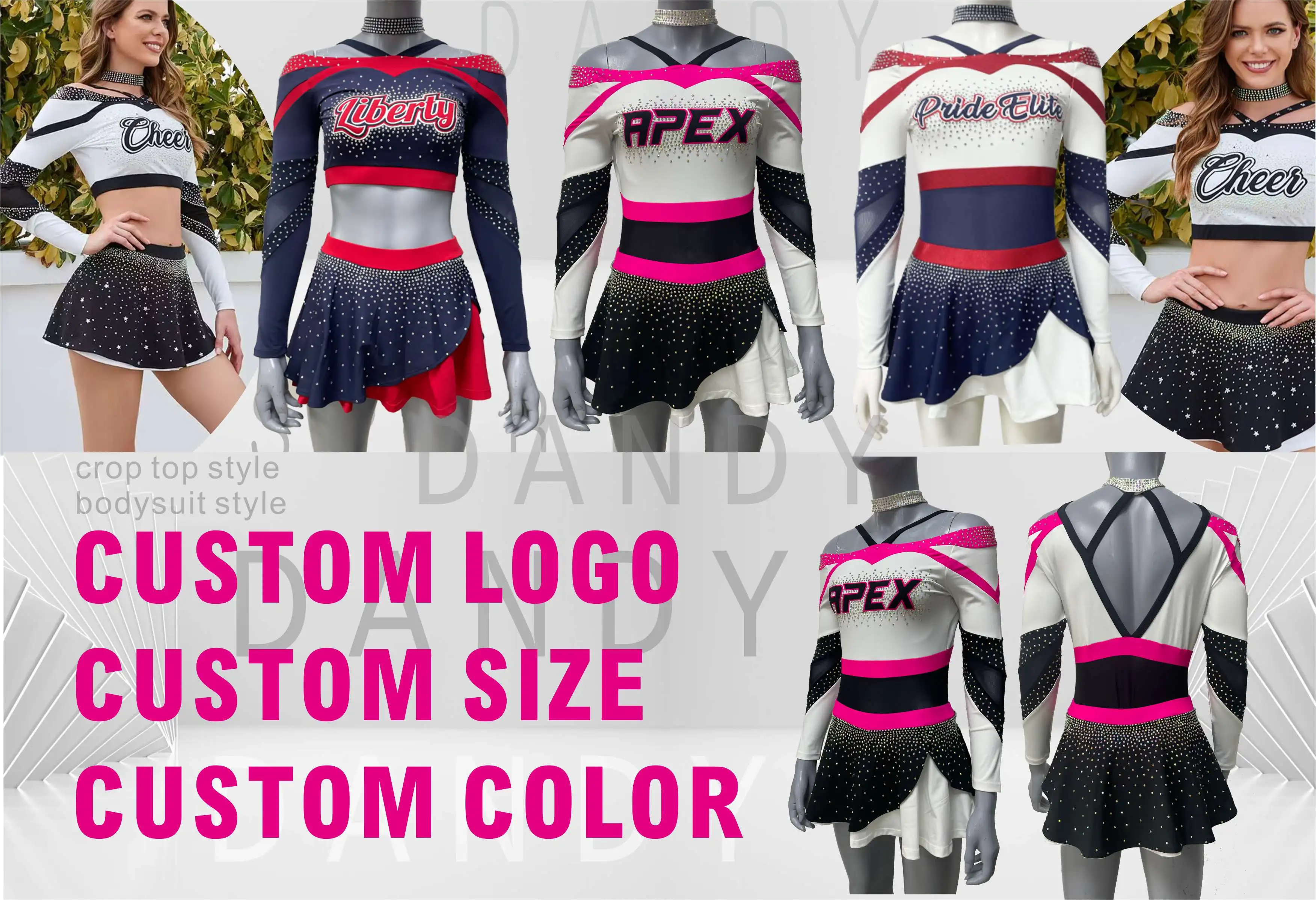 Custom Different All Star Cheerleading Uniforms Girls Cheerleader