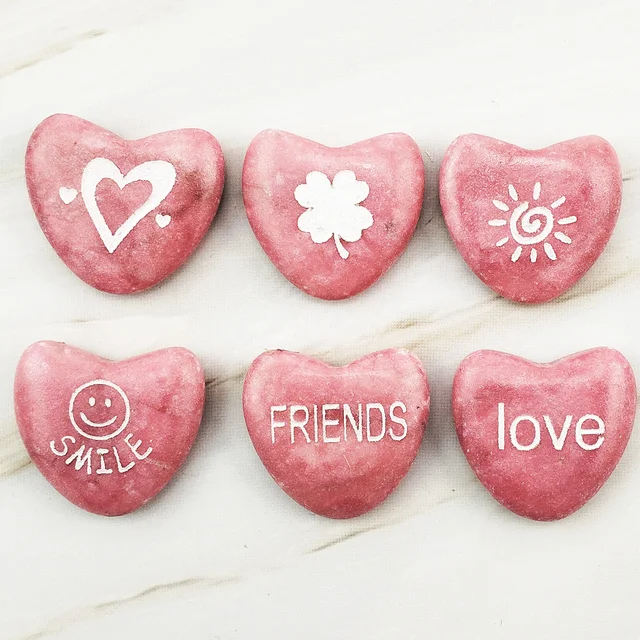 Wholesale Customized Stone Heart With Engraving For Home Decoration Factory Direct Accept small orders