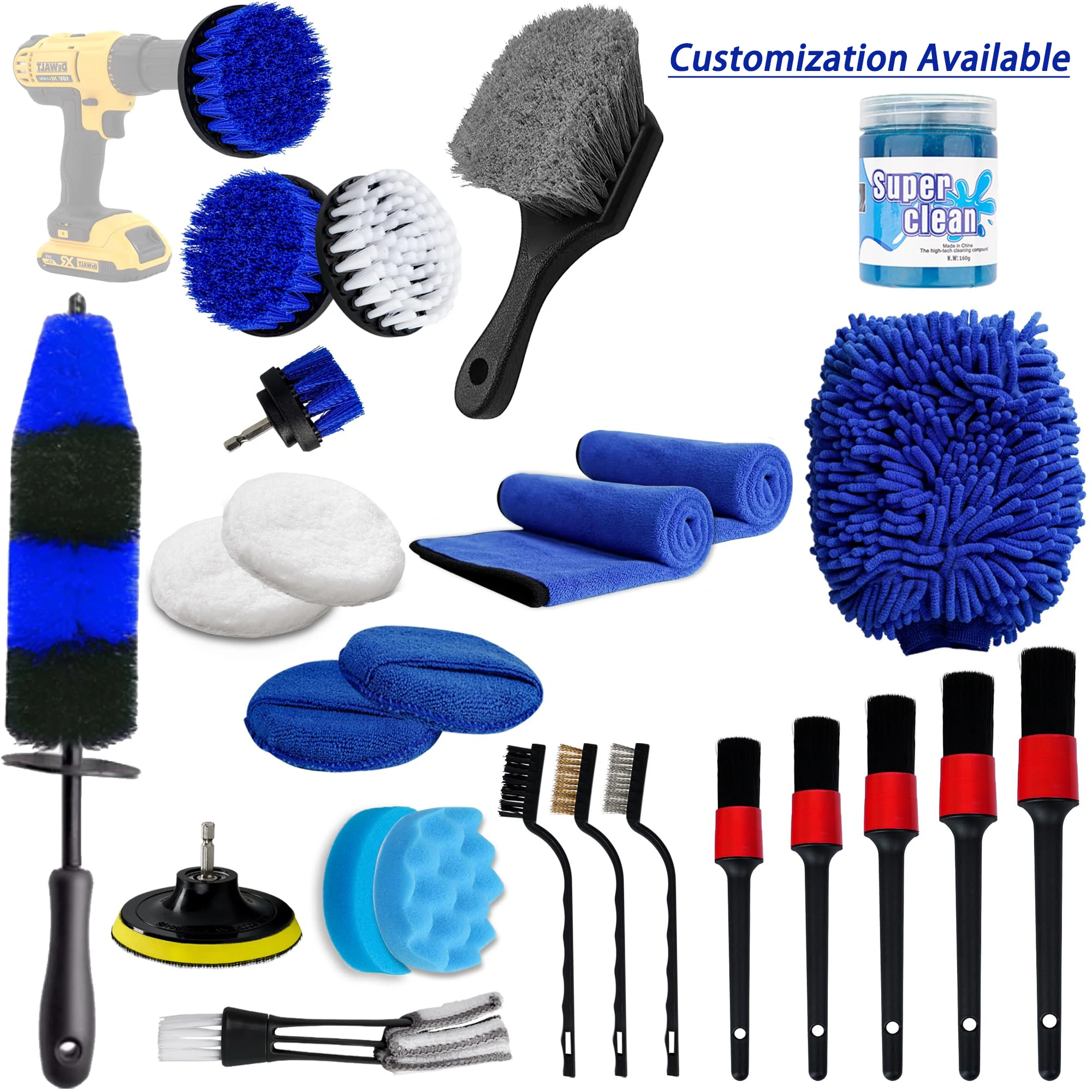 25pcs Car Detailing Brush Set Detailing Brushes Kit Car Cleaning Kit