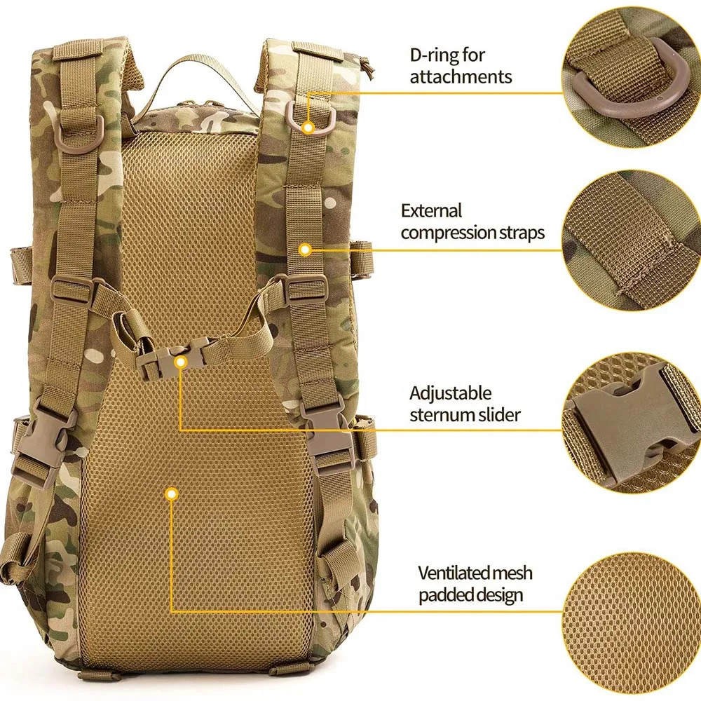 Oleaderbag Assault Backpack Men's Practical Assault Bag Outdoor 20L Bag Hiking Backpack