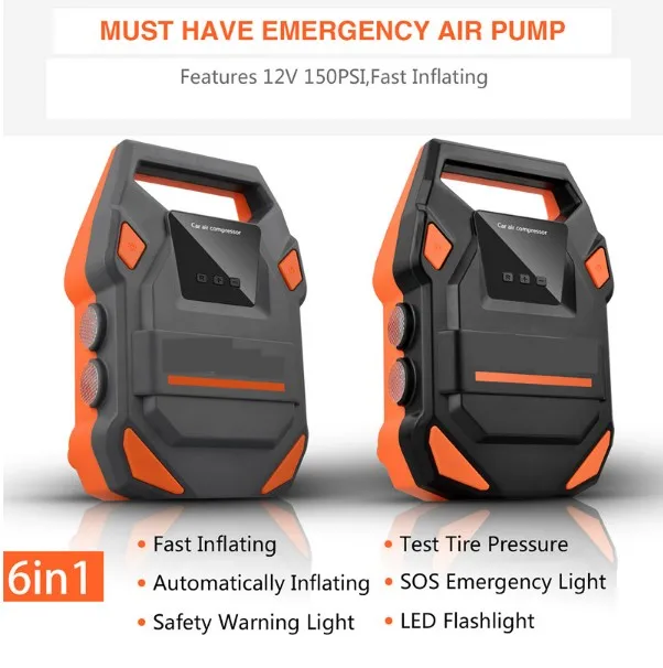 2V Digital Tire Inflator Car Portable Air Compressor Pump 150 PSI Car Air Compressor for Car