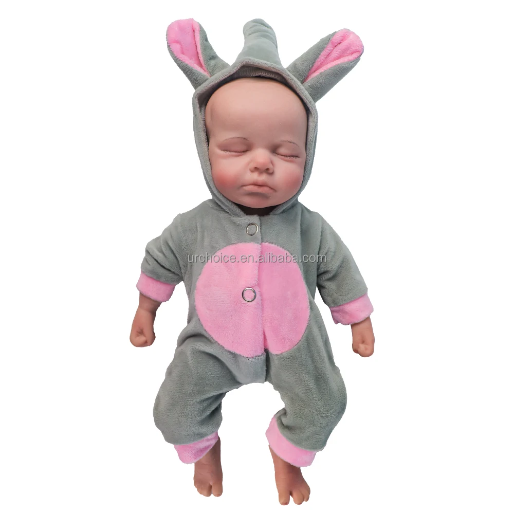 Mini Realistic Soft Twins 12 Inch Full Solid Silicone Sleeping Newborn ...