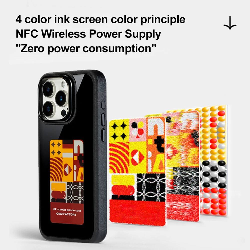 Ink Screen Phone 2025 New Design Trend Nfc Smart Electronic Black E-Ink Screen Display Mobile Phone Protective Smart Ink Case
