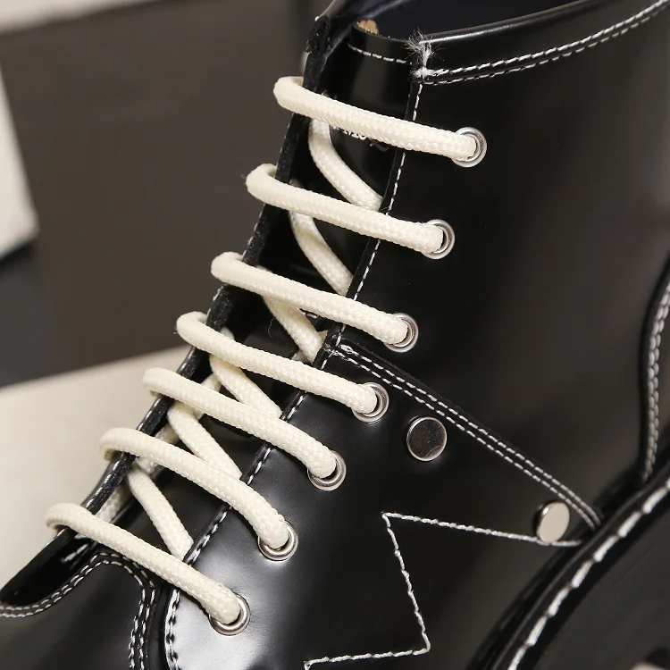 Women Oxford Shoes Black Oxford High Tops Platform Women Casual Shoes Lace Up Fashion Sneakers