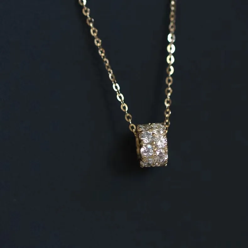French Minimalist Gold-Plated Diamond Necklace