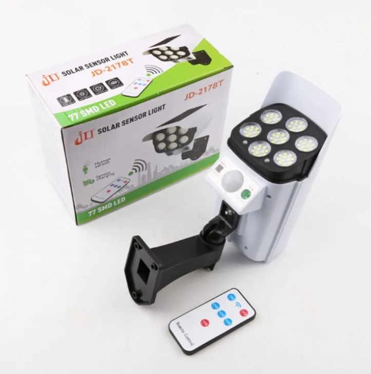 77 LED 3 Modes Solar Motion Sensor Light Outdoor Solar Simulation Monitoring Security Lighting Surveillance Cameras Lights