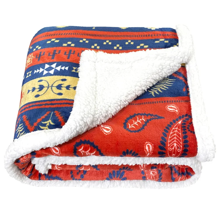 Домашние одеяла в стиле бохо с цифровой печатью фланелевое одеяло Sherpa на