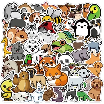 50pcs Cartoon Graffiti Animal Stickers For Notebook Water Cup Decal ...