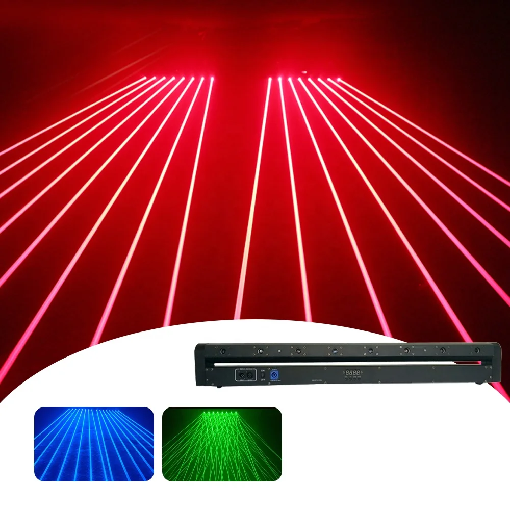 DJ Laser Curtain Beam Moving Head 8eyes 500mw Red/green Laser Pro