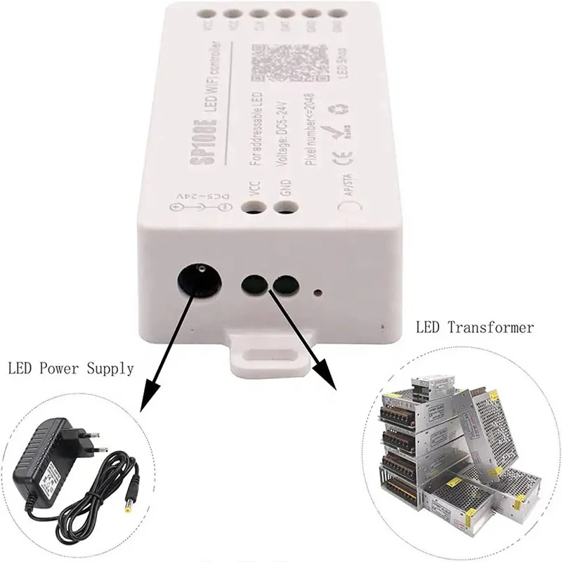 SP108E LED WiFi Controller for WS2812 WS2813 SK6812 Addressable RGB LED Pixels Strip Light